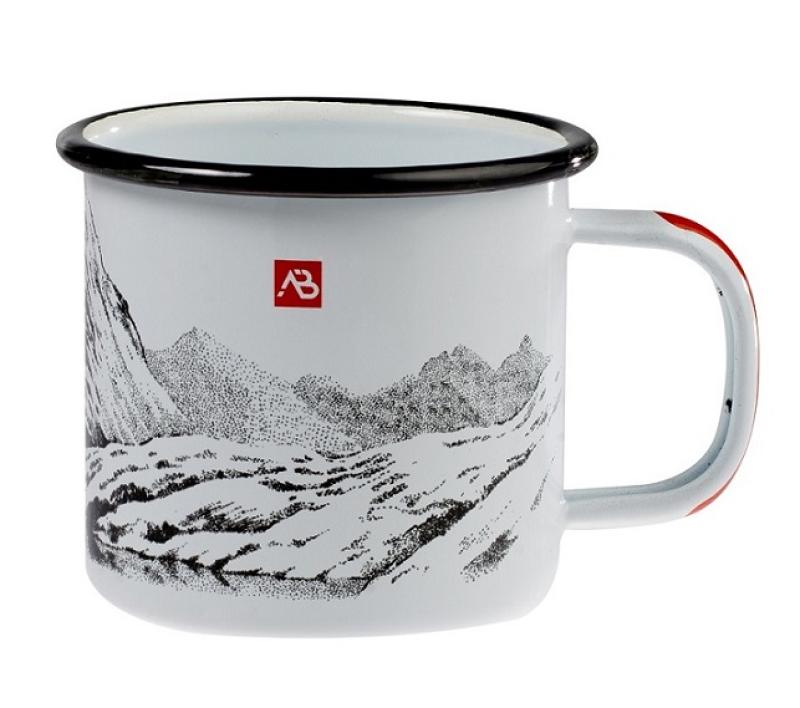 A. Blöchl Emaille Tasse mit Bergmotiv (450 ml)